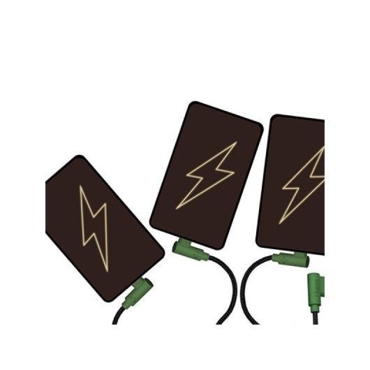 Câble tressé Hune ECO 1,2 m 3 A 3 en 1 Vert forêt/Noir USB-A vers Lightning/USB-C/Micro-USB Charge rapide