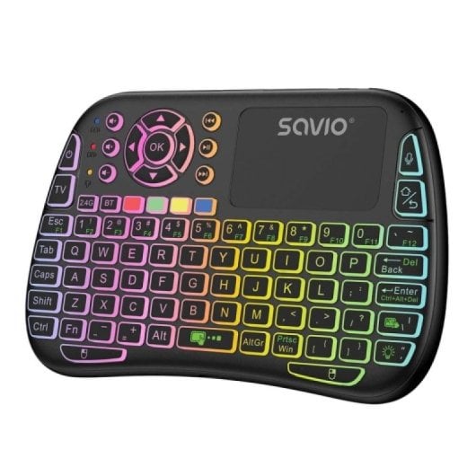 Savio KW-04 QWERTY-Tastatur, kabellos, Touchpad, USB C, mehrfarbig, 300 mAh