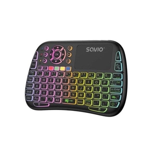 Savio KW-04 QWERTY-Tastatur, kabellos, Touchpad, USB C, mehrfarbig, 300 mAh
