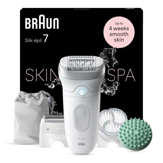 Depiladora Elétrica Braun Silk-épil 7 7-081 sem Fios 4 Cabeças Seco e Húmido