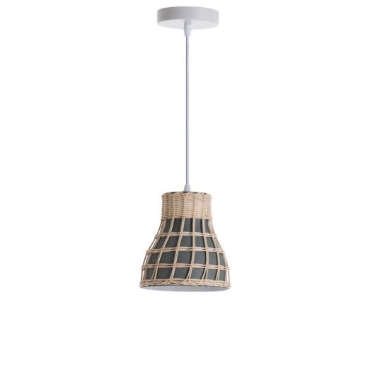 Lámpara de techo 7hSevenOn Kumiko aluminio malla ratán casquillo E27 A++ IP20