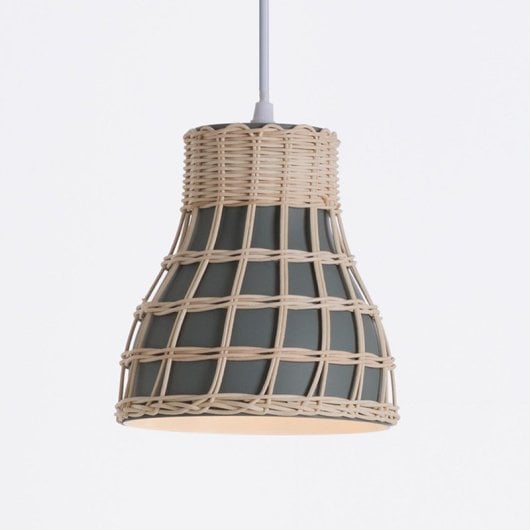 Lámpara de techo 7hSevenOn Kumiko aluminio malla ratán casquillo E27 A++ IP20