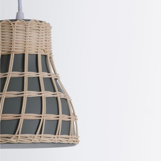 Lámpara de techo 7hSevenOn Kumiko aluminio malla ratán casquillo E27 A++ IP20