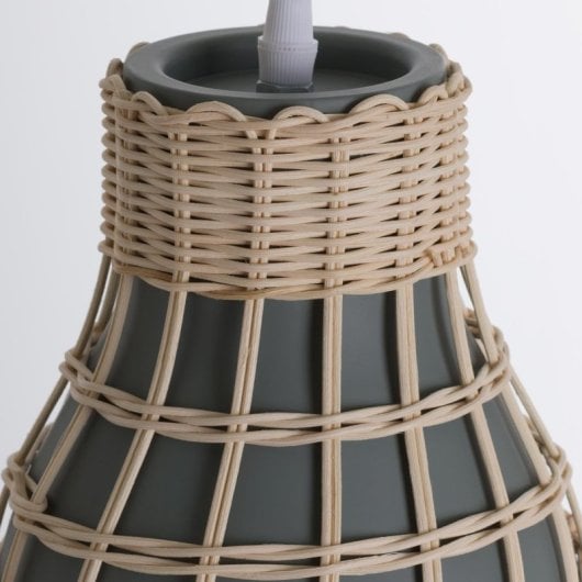 Lámpara de techo 7hSevenOn Kumiko aluminio malla ratán casquillo E27 A++ IP20
