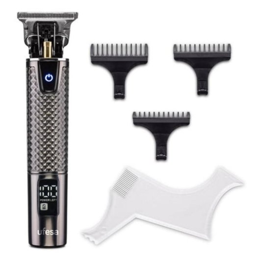 Máquina de Cortar Cabelo Profissional Ufesa Razor Fade Sem Fios 150min 3 Pentes Ecrã Digital