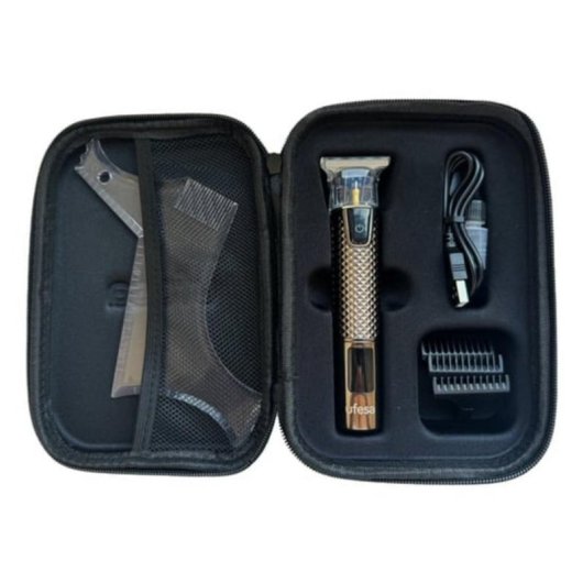 Máquina de Cortar Cabelo Profissional Ufesa Razor Fade Sem Fios 150min 3 Pentes Ecrã Digital