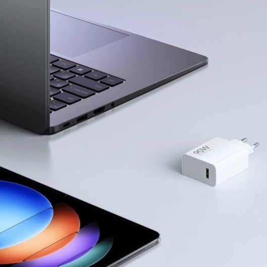 Xiaomi HyperCharge Combo 90W Cargador de Pared GaN USB-A Blanco + Cable USB-C 1m