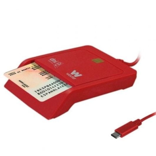 Lettore DNI Woxter PE26-199 Adattatore USB-A USB-C rosso LED Smart Card compatibile