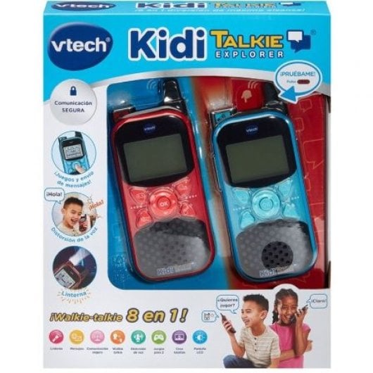 Walkie Talkie VTech KidiTalkie Explorer Rojo y Azul con cambio de voz y juegos