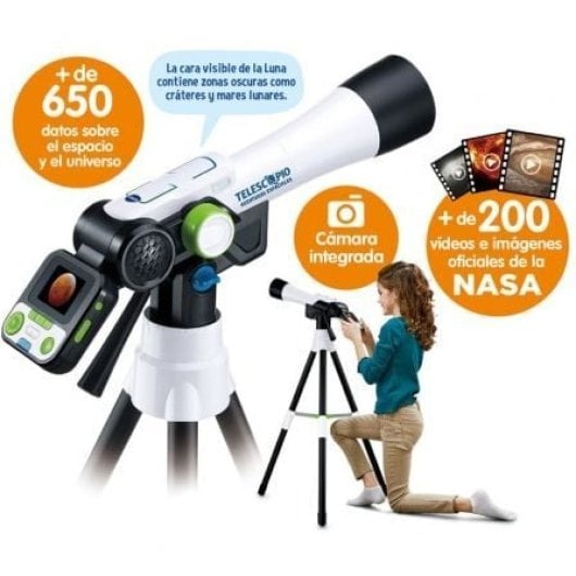 Telescópio multimédia VTech Space Adventures com zoom de 110x, ecrã de 2,4″ e 100 vídeos da NASA