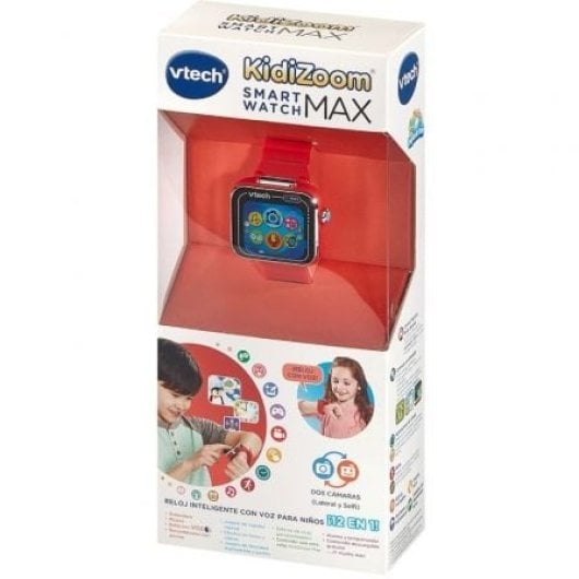 VTech Kidizoom Smartwatch Max Rosso Doppia Fotocamera 256 MB Giochi Smartwatch per Bambini