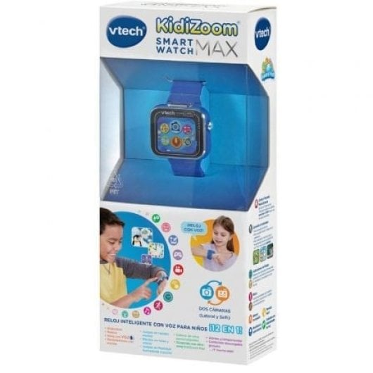 VTECH Kidizoom Smartwatch Max, Blau, Touchscreen, 256 MB, 2 Kameras, Kindersicherung