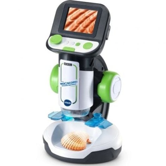 Microscopio VTech Multimedia Pantalla HD 200x 240 Imágenes BBC 18 Tarjetas Inteligentes