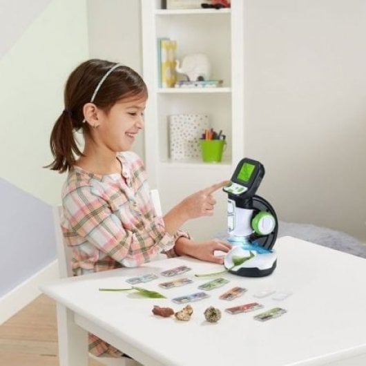 Microscopio VTech Multimedia Pantalla HD 200x 240 Imágenes BBC 18 Tarjetas Inteligentes
