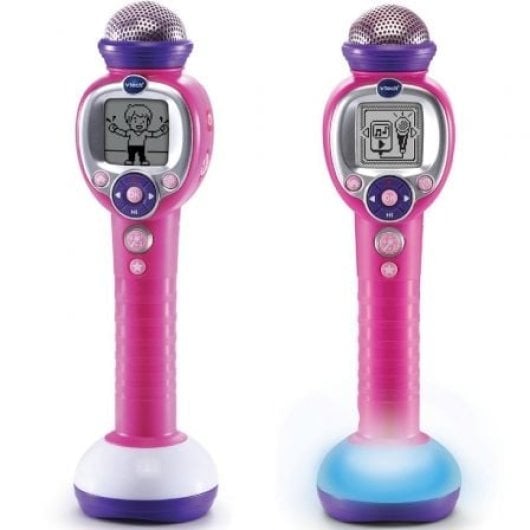 VTech Kidi SuperStar Tanzmikrofon, interaktiver Bildschirm, Sprachverzerrer, Rosa