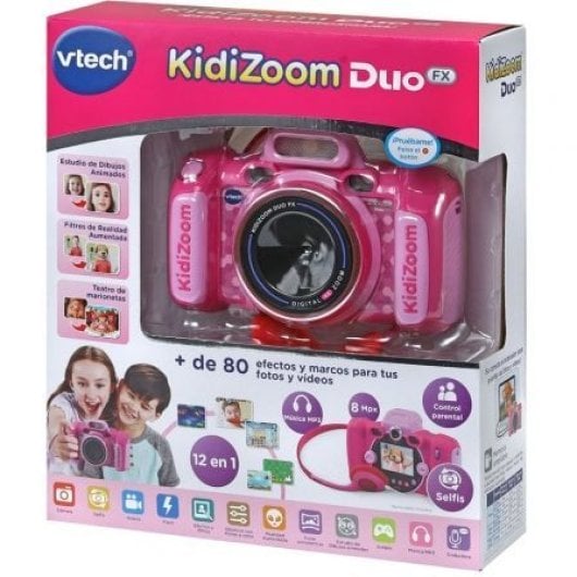 VTech Kidizoom Duo FX Pink 8MP Digitalkamera mit 4-fach optischem Zoom, Selfies und Spielen