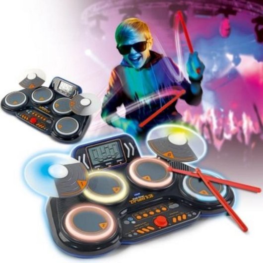 Bateria Eletrônica VTech Kidi DJ Drums LCD Bluetooth com Efeitos Neon Bateria Eletrônica VTech Kidi DJ Drums LCD Bluetooth com Efeitos Neon