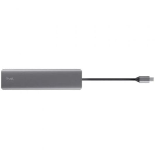 Docking Station TRUST Dalyx USB-C 7 en 1 2xHDMI DisplayPort 100W Gris