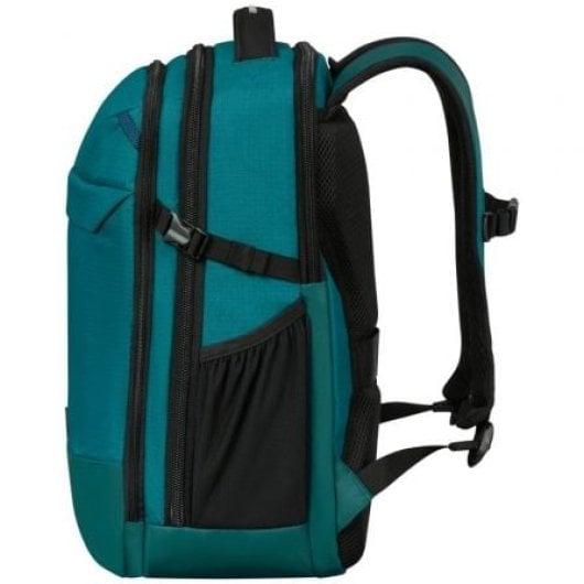 Mochila Samsonite Roadseeker M Verde Azulado 28L PET Reciclado 15.6” Rain Cover