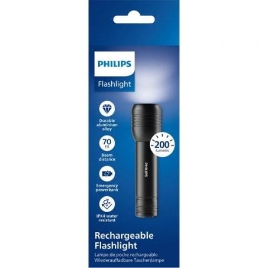 Philips SFL7003R LED Pro wiederaufladbare Taschenlampe, 200 Lumen, IPX4 wasserdicht