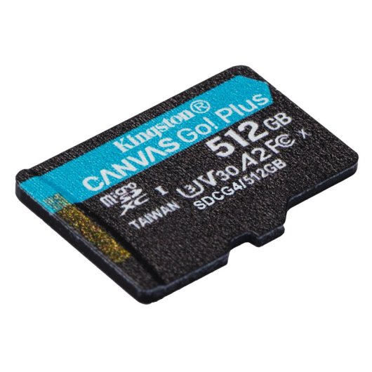 Tarjeta microSD Kingston Canvas Go Plus Gen4 512GB 200MB/s A2 U3 V30 + Adaptador