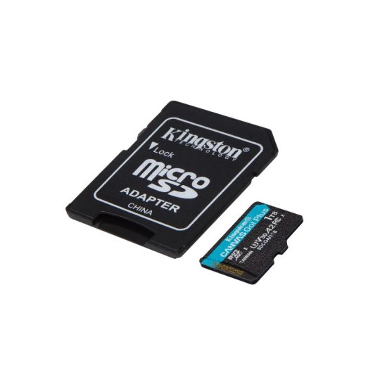 Carte microSD Kingston Canvas Go Plus Gen4 1 To 200 Mo/s U3 V30 A2 avec adaptateur