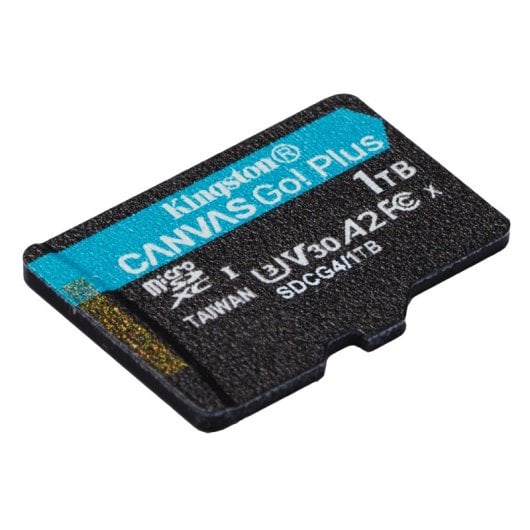 Carte microSD Kingston Canvas Go Plus Gen4 1 To 200 Mo/s U3 V30 A2 avec adaptateur