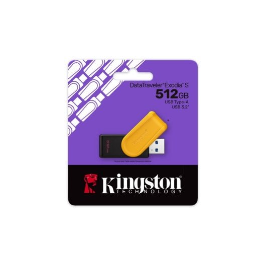 Kingston DataTraveler Exodia S 512 GB USB 3.2 Gen 1 Schwarz/Gelb Flash-Laufwerk mit drehbarer Kappe