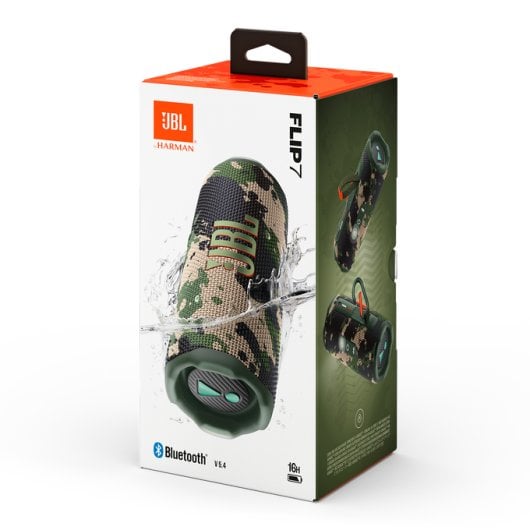 Enceintes Bluetooth sans fil JBL Flip 7 2 voies 35 W, design cylindrique, kaki