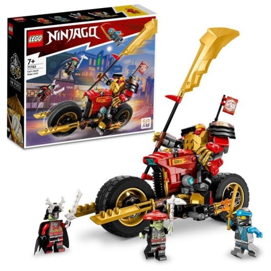 Lego NINJAGO 71783 Conjunto de construção de bicicleta mecânica EVO do Kai, 312 peças, 4 minifiguras, sem necessidade de pilhas
