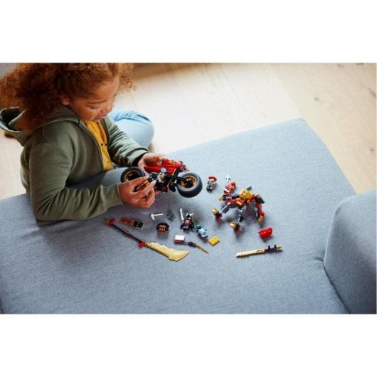 Lego NINJAGO 71783 Conjunto de construção de bicicleta mecânica EVO do Kai, 312 peças, 4 minifiguras, sem necessidade de pilhas
