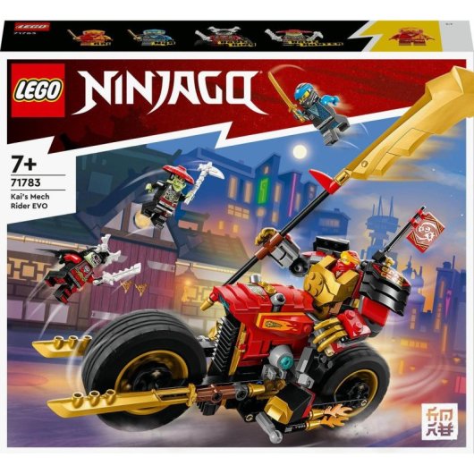 Lego NINJAGO 71783 Conjunto de construção de bicicleta mecânica EVO do Kai, 312 peças, 4 minifiguras, sem necessidade de pilhas