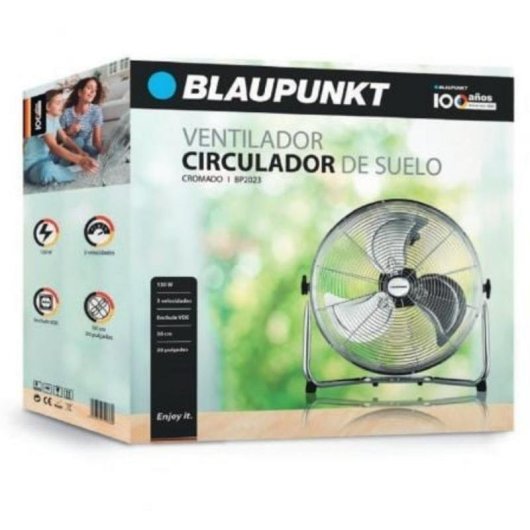 Ventilador de Suelo Industrial Blaupunkt BP2023 130W 50cm 3 Velocidades Cromado Seguridad