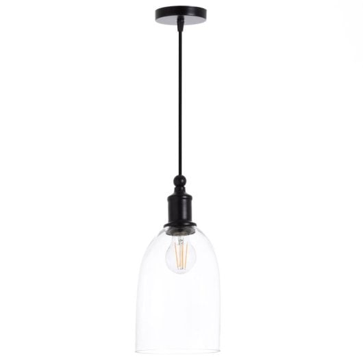 Lámpara de techo O91 Elk metal negro y cristal diseño industrial A++ IP20