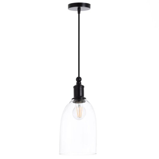 Lámpara de techo O91 Elk metal negro y cristal diseño industrial A++ IP20
