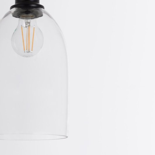 Lámpara de techo O91 Elk metal negro y cristal diseño industrial A++ IP20