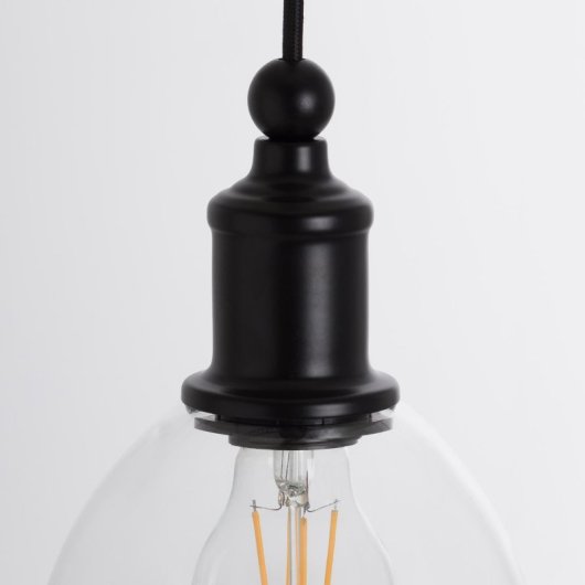 Lámpara de techo O91 Elk metal negro y cristal diseño industrial A++ IP20