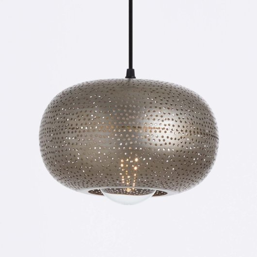 Candeeiro de teto em ferro perfurado dourado O91 Silesia E27 A++ IP20 design industrial