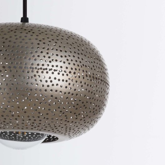 Candeeiro de teto em ferro perfurado dourado O91 Silesia E27 A++ IP20 design industrial