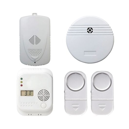 Pack de seguridad para el hogar ORION91 Safehome ABS blanco, detectores gas/CO/inundación y alarmas puerta/ventana