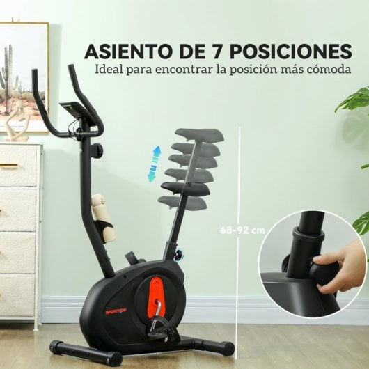 Sportnow Bicicleta Estática Silenciosa Con Resistencia Magnética Ajustable