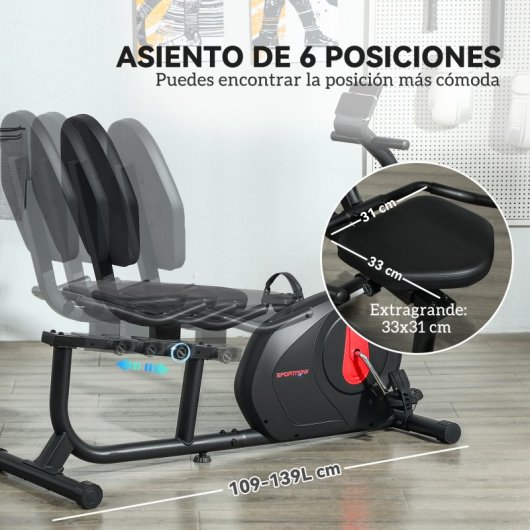 Sportnow Bicicleta Estática Silenciosa Con Resistencia Magnética De 8 Niveles