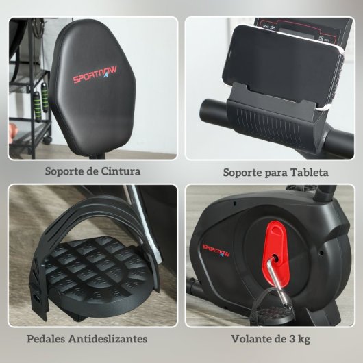 Sportnow Bicicleta Estática Silenciosa Con Resistencia Magnética De 8 Niveles
