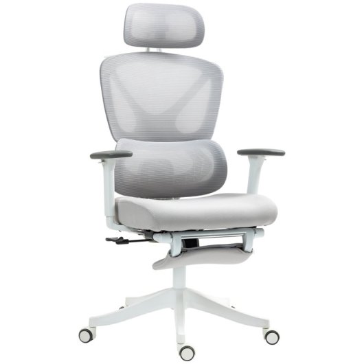 Homcom Silla De Escritorio De Malla Reclinable Carga 135 Kg Gris