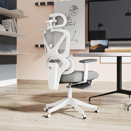 Homcom Silla De Escritorio De Malla Reclinable Carga 135 Kg Gris