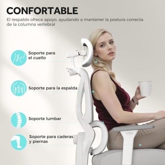 Homcom Silla De Escritorio De Malla Reclinable Carga 135 Kg Gris