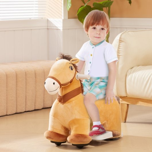 Aiyaplay Caballo Eléctrico Para Niños De 18 A 36 Meses Carga 25 Kg Marrón