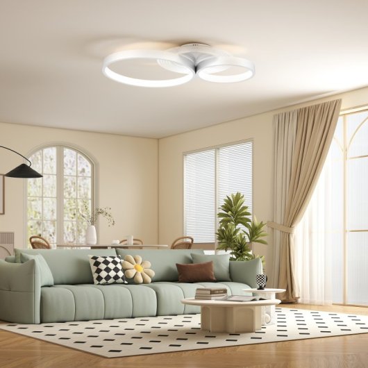 Homcom Lámpara De Techo Led 40w 3000 K/4000 K/6500 K Blanco