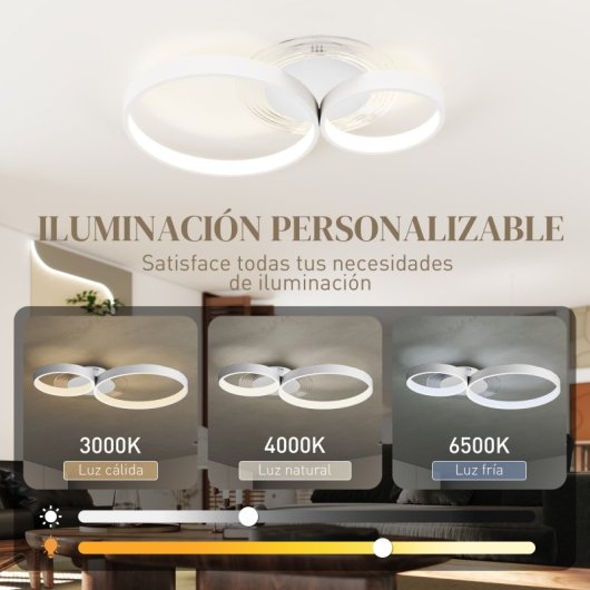 Homcom Lámpara De Techo Led 40w 3000 K/4000 K/6500 K Blanco