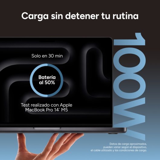 Ksix Carregador 100W com Gan, PPS, Power Delivery, Materiais Sustentáveis, 2x USB-C + 1x USB-A, Branco